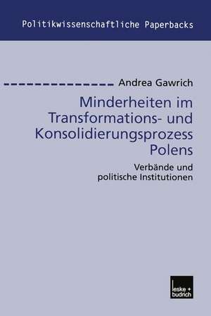 Minderheiten im Transformations- und Konsolidierungsprozess Polens: Verbände und politische Institutionen de Andrea Gawrich