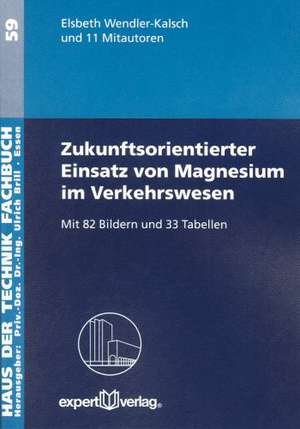 Zukunftsorientierter Einsatz von Magnesium im Verkehrswesen de Elsbeth Wendler-Kalsch