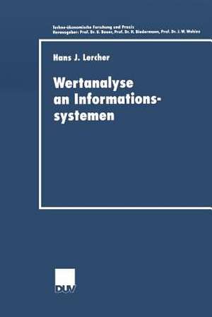 Wertanalyse an Informationssystemen de Hans J. Lercher