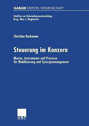 Steuerung im Konzern: Muster, Instrumente und Prozesse für Mobilisierung und Synergiemanagement de Christian Backmann