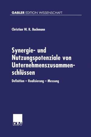 Synergie- und Nutzungspotenziale von Unternehmenszusammenschlüssen: Definition — Realisierung — Messung de Christian Bachmann