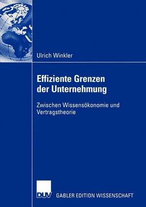 Effiziente Grenzen der Unternehmung: Zwischen Wissensökonomie und Vertragstheorie de Ulrich Winkler