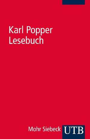 Karl Popper Lesebuch de Karl R. Popper