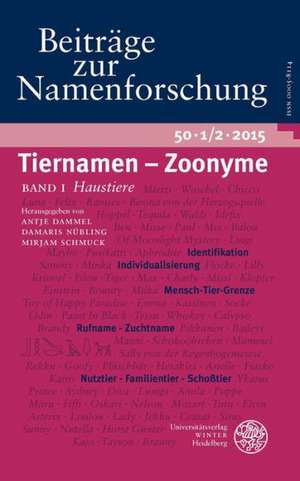 Beitrage Zur Namenforschung 50 (2015): Haustiere de Antje Dammel