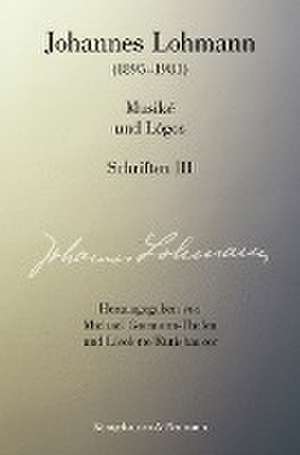 Musiké und Lógos. Schriften III de Johannes Lohmann