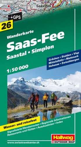 Saas-Fee - Saastal - Simplon 1 : 50.000