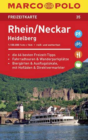 MARCO POLO Freizeitkarte 35 Rhein, Neckar, Heidelberg 1 : 100 000