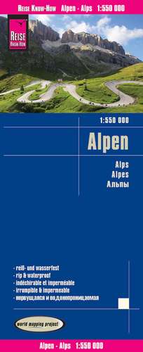 Reise Know-How Landkarte Alpen / Alps (1:550.000) de Reise Know-How Verlag