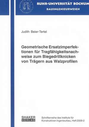 Geometrische Ersatzimperfektionen für Tragfähigkeitsnachweise zum Biegedrillknicken von Trägern aus Walzprofilen de Judith Beier-Tertel