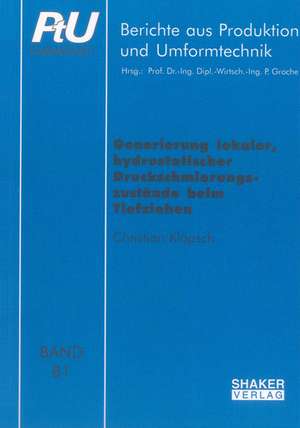 Generierung lokaler, hydrostatischer Druckschmierungszustände beim Tiefziehen de Christian Klöpsch