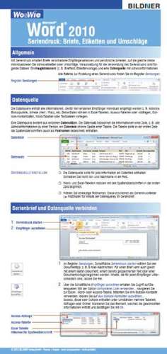 Wo&Wie: Word 2010 Seriendruck: Briefe, Etiketten und Umschläge de Anja Schmid