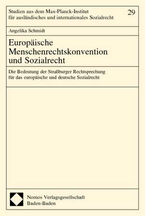 Europäische Menschenrechtskonvention und Sozialrecht de Angelika Schmidt