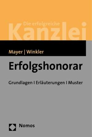 Erfolgshonorar de Hans-Jochem Mayer