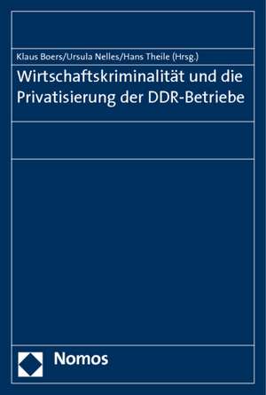 Wirtschaftskriminalitat Und Die Privatisierung Der Ddr-Betriebe: Konzeptionsvorschlag Zur Herleitung Entscheidungsrelevanter Berichtsgegenstande Einer Integri de Klaus Boers