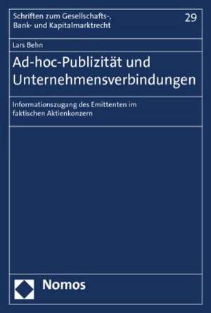 Ad-hoc-Publizität und Unternehmensverbindungen de Lars Behn