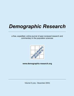 Demographic Research, Volume 9 de Max-Planck-Institute für demograf. Forschung