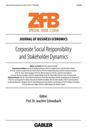 Corporate Social Responsibility and Stakeholder Dynamics de Joachim Schwalbach