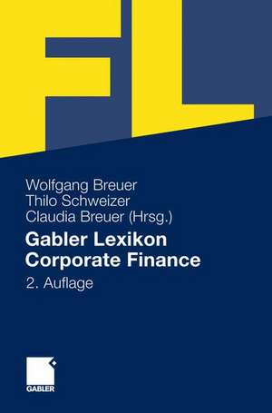 Gabler Lexikon Corporate Finance de Wolfgang Breuer