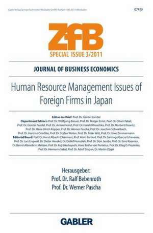 Human Resource Management Issues of Foreign Firms in Japan de Ralf Bebenroth