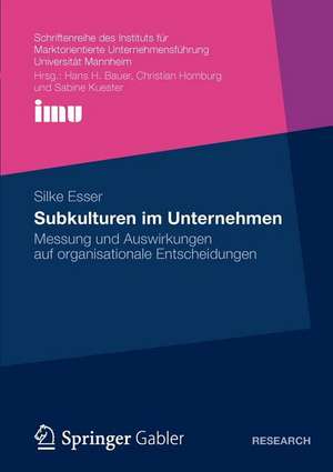 Subkulturen im Unternehmen: Messung und Auswirkungen auf organisationale Entscheidungen de Silke Esser