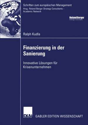 Finanzierung in der Sanierung: Innovative Lösungen für Krisenunternehmen de Ralph Kudla