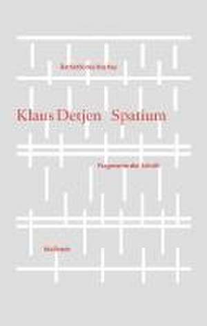 Spatium de Klaus Detjen