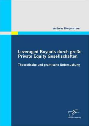 Leveraged Buyouts Durch Grosse Private Equity Gesellschaften: Datenmodellierung Und Mustererkennung in Echtzeit de Andreas Morgenstern