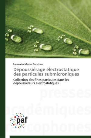 Dépoussiérage électrostatique des particules submicroniques de Laurentiu Marius Dumitran