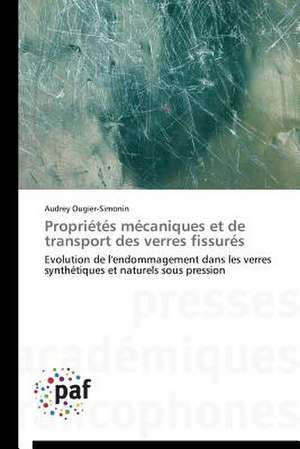 Propriétés mécaniques et de transport des verres fissurés de Audrey Ougier-Simonin