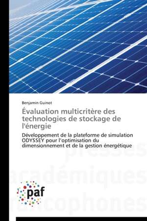 Évaluation multicritère des technologies de stockage de l'énergie de Benjamin Guinot