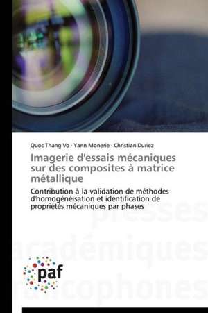 Imagerie d'essais mécaniques sur des composites à matrice métallique de Quoc Thang Vo