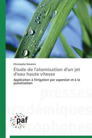 Étude de l'atomisation d'un jet d'eau haute vitesse de Christophe Stevenin