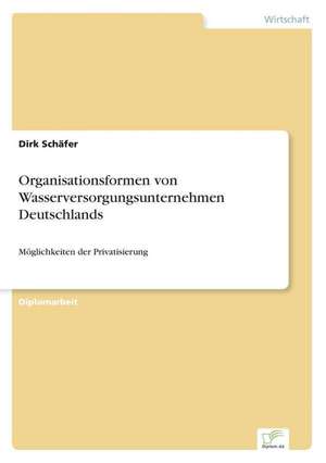 Organisationsformen von Wasserversorgungsunternehmen Deutschlands de Dirk Schäfer