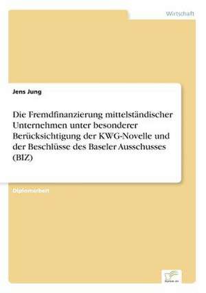 Die Fremdfinanzierung mittelständischer Unternehmen unter besonderer Berücksichtigung der KWG-Novelle und der Beschlüsse des Baseler Ausschusses (BIZ) de Jens Jung