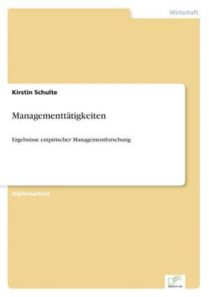 Managementtätigkeiten de Kirstin Schulte