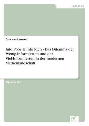 Info Poor & Info Rich - Das Dilemma Der Wenig-Informierten Und Der Viel-Informierten in Der Modernen Medienlandschaft: Goodwill and Other Intangible Assets de Dirk van Leewen