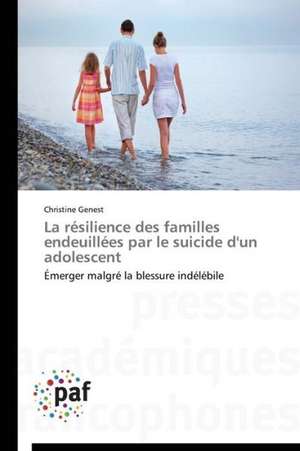 La resilience des familles endeuillees par le suicide d'un adolescent