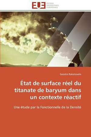 Etat de Surface Reel Du Titanate de Baryum Dans Un Contexte Reactif: Entre Perceptions Et Paysages de Geoslin Rakotovelo