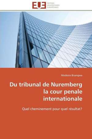 Du Tribunal de Nuremberg La Cour Penale Internationale: Analyse Des Actions Du Cilss Au Burkina Faso de Modeste Bisangwa