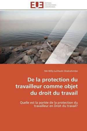 de La Protection Du Travailleur Comme Objet Du Droit Du Travail: Une Analyse Theorique Et Empirique de Me Willy Lulihoshi Shabishimbo