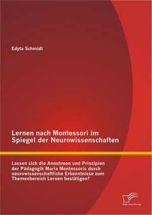 Lernen Nach Montessori Im Spiegel Der Neurowissenschaften: Lassen Sich Die Annahmen Und Prinzipien Der Padagogik Maria Montessoris Durch Neurowissensc de Edyta Schmidt