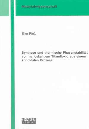 Synthese und thermische Phasenstabilität von nanoskaligem Titandioxid aus einem kolloidalen Prozess de Elke Rieß