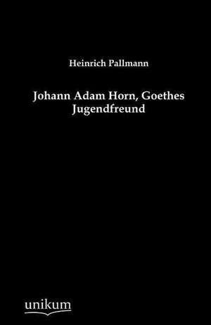 Johann Adam Horn, Goethes Jugendfreund de Heinrich Pallmann