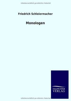 Monologen de Friedrich Schleiermacher