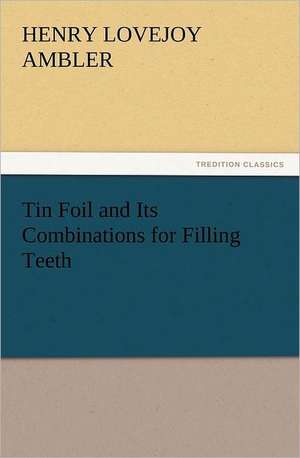 Tin Foil and Its Combinations for Filling Teeth de Ambler Henry Lovejoy