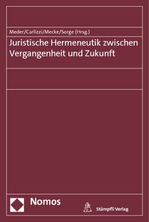 Juristische Hermeneutik Zwischen Vergangenheit Und Zukunft: Vertretung - Verfahren - Vollstreckung de Stephan Meder