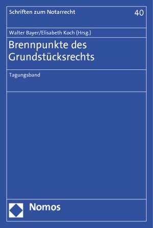 Brennpunkte des Grundstücksrechts de Walter Bayer