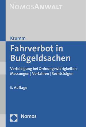 Fahrverbot in Bußgeldsachen de Carsten Krumm