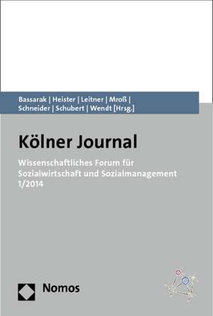 Wissenschaftliches Forum für Sozialwirtschaft und Sozialmanagement 1/2014 de Herbert Bassarak