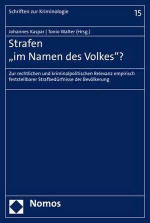 Strafen "im Namen des Volkes"? de Johannes Kaspar